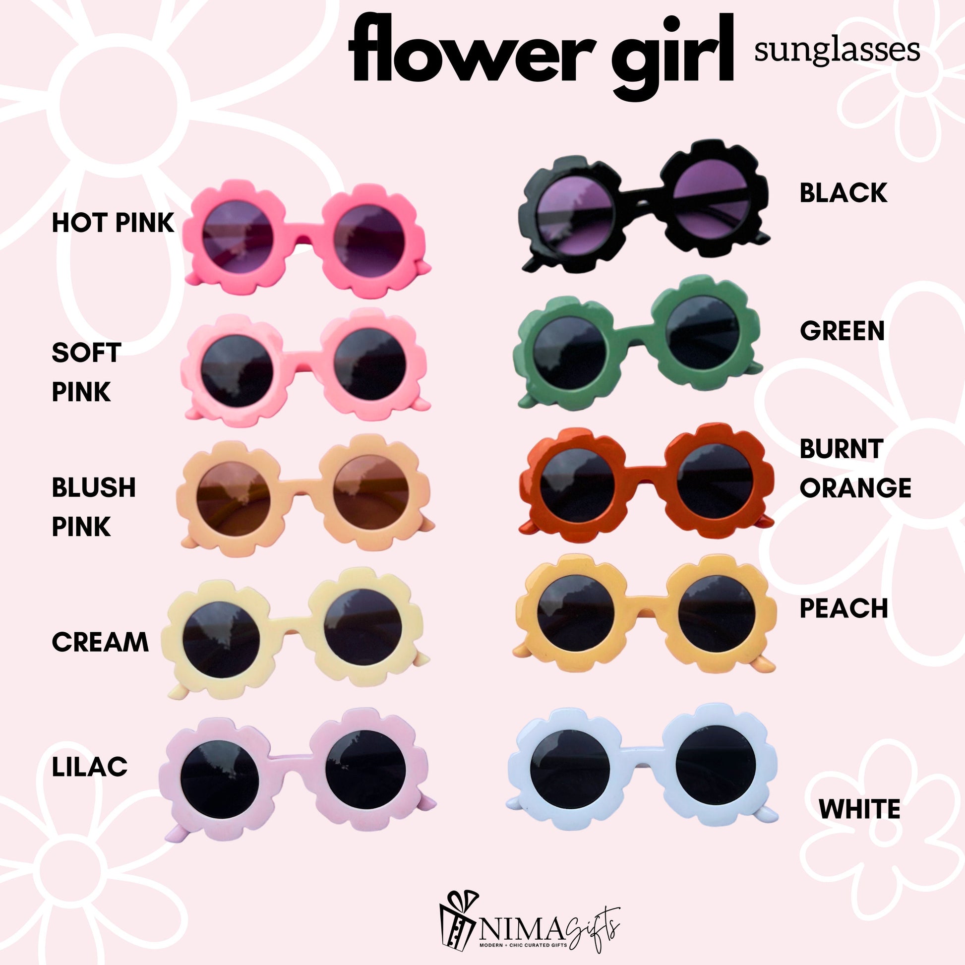 Burgundy Flower Girl Proposal Gift Box Set, Sunglasses, Tumbler