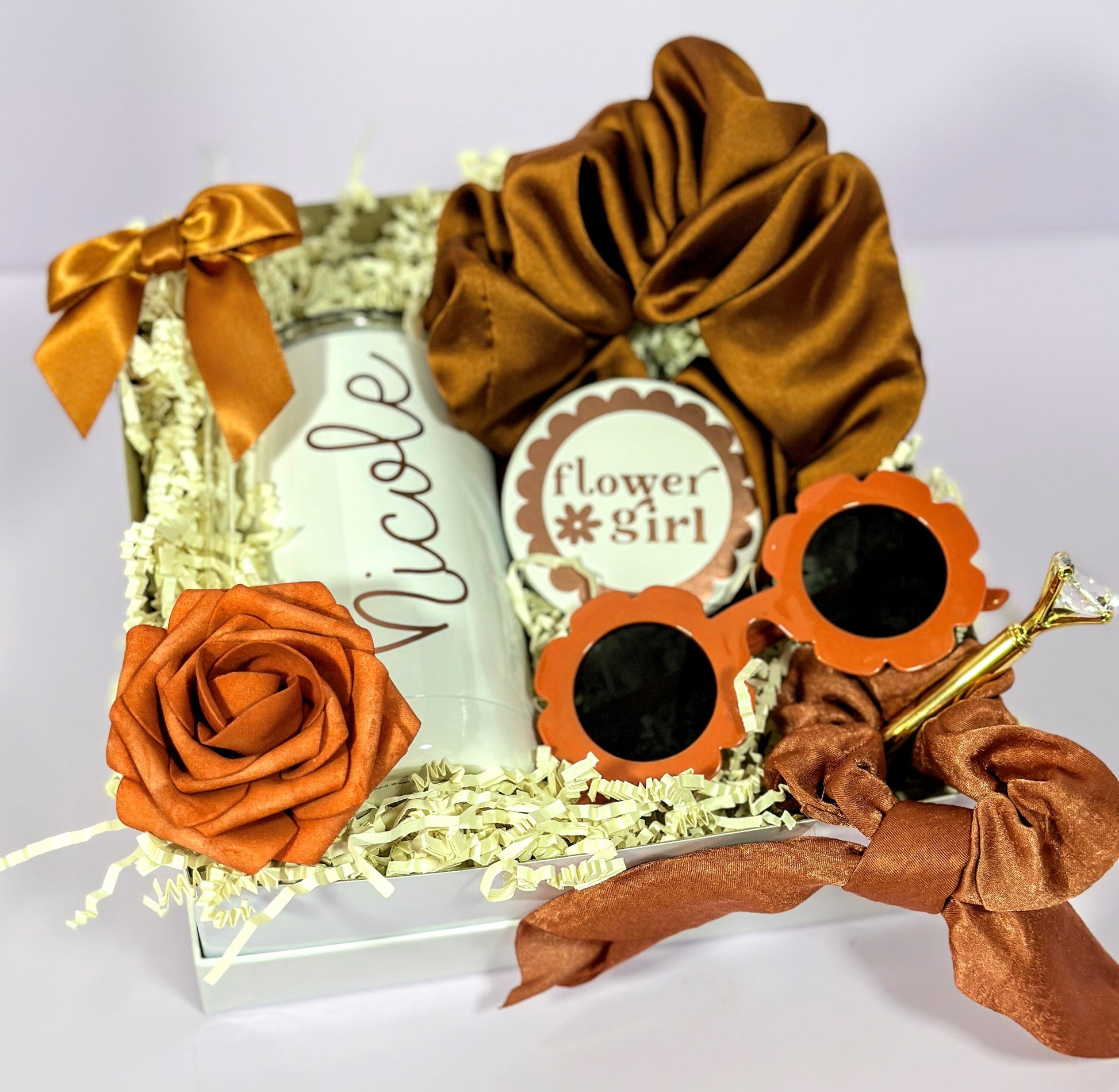 Personalized Flower Girl Proposal Box, Sage Green Gift Set