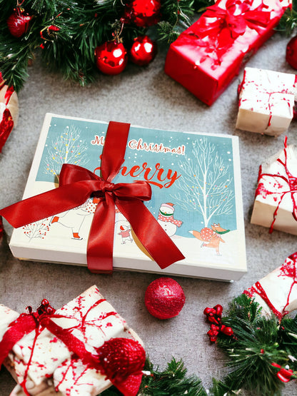 Luxury spa gift box for women featuring skincare products, candles, and accessories, perfect for Christmas and holiday gifting.