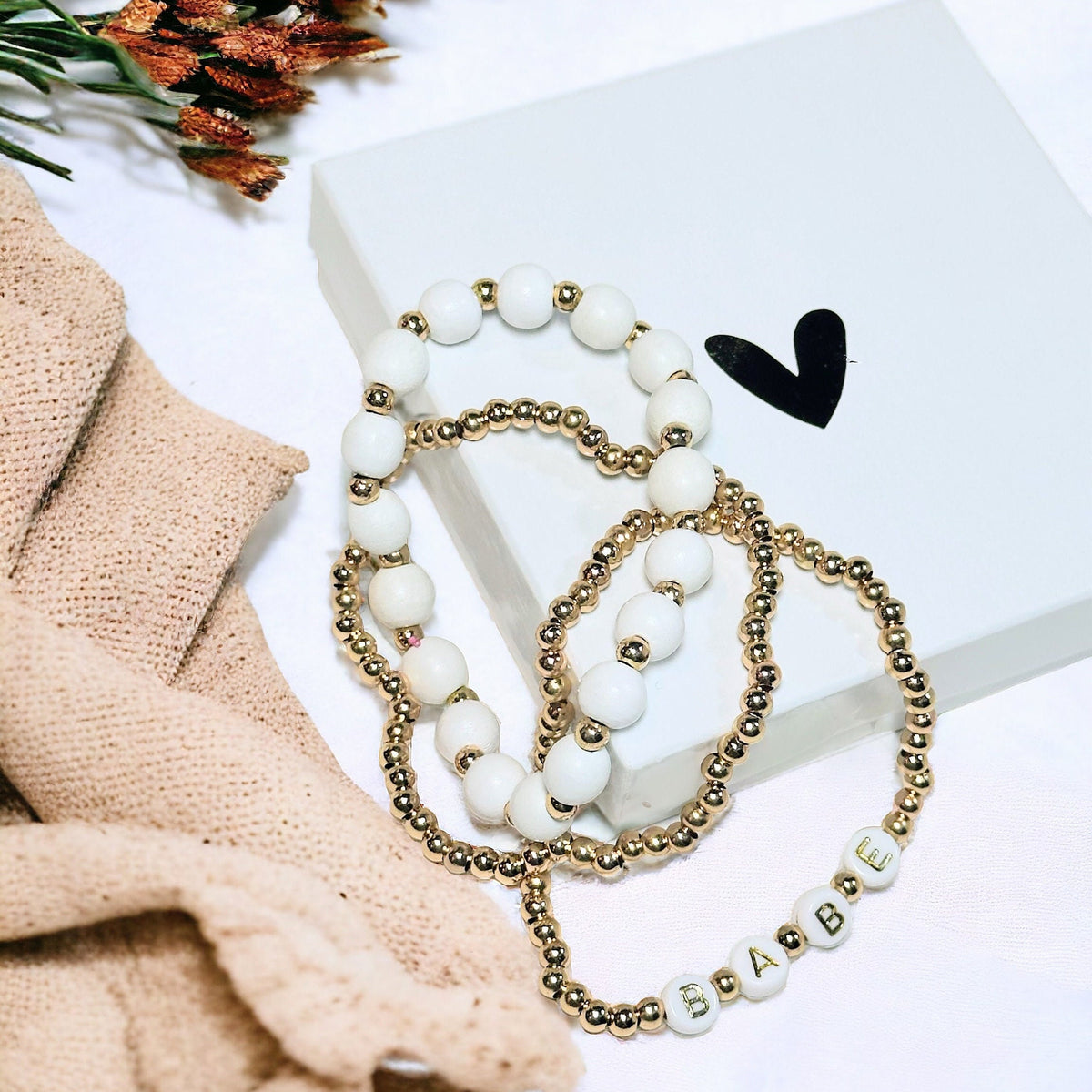 Bridesmaid Jewelry for Bridesmaid Gifts Babe Bracelet Gift for Maid of Honor Bachelorette Party Gifts for Her Bracelet Set - BMGBB01