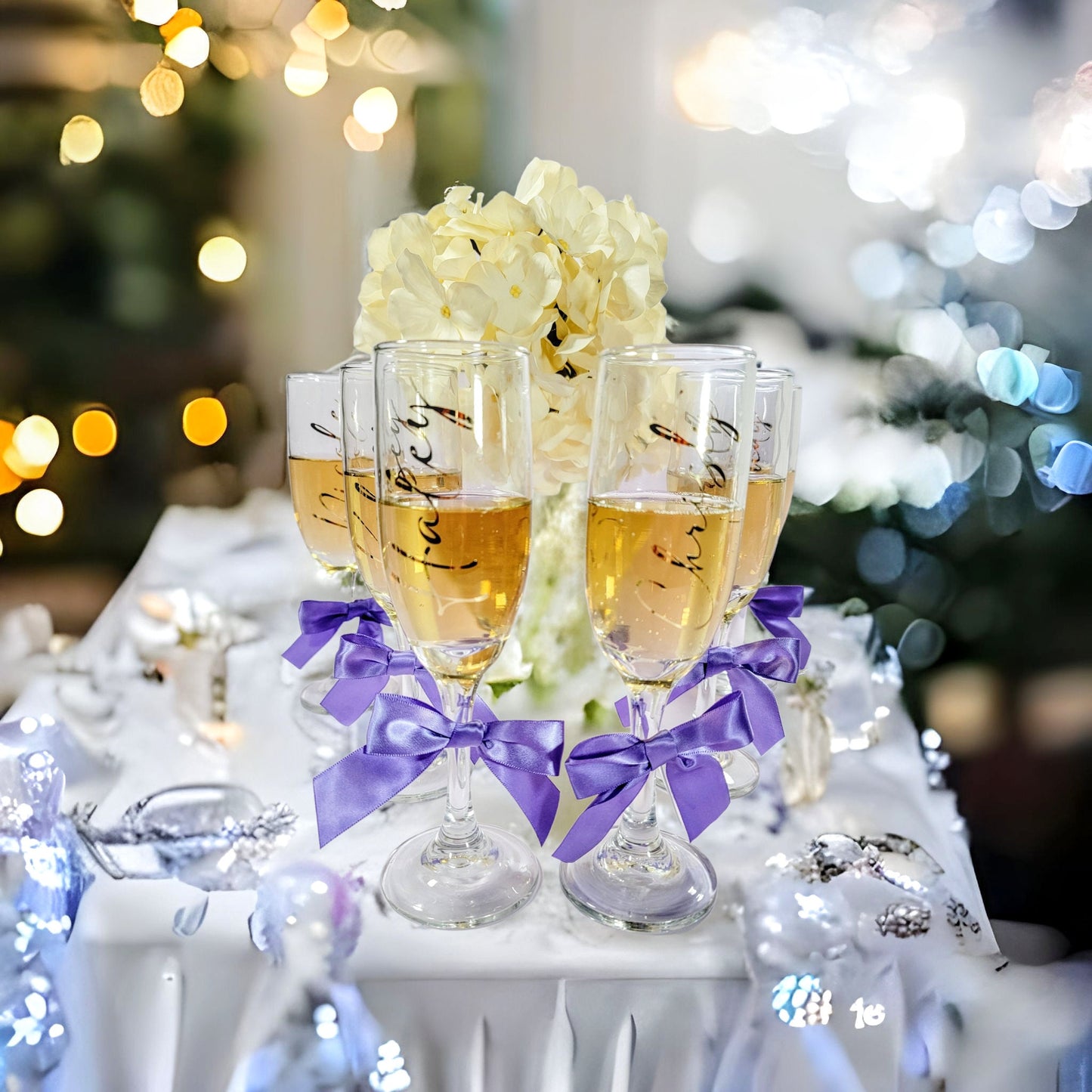 Personalized Champagne Flutes, Bridesmaid Proposal Gift, Wedding Flutes for Bridal Party