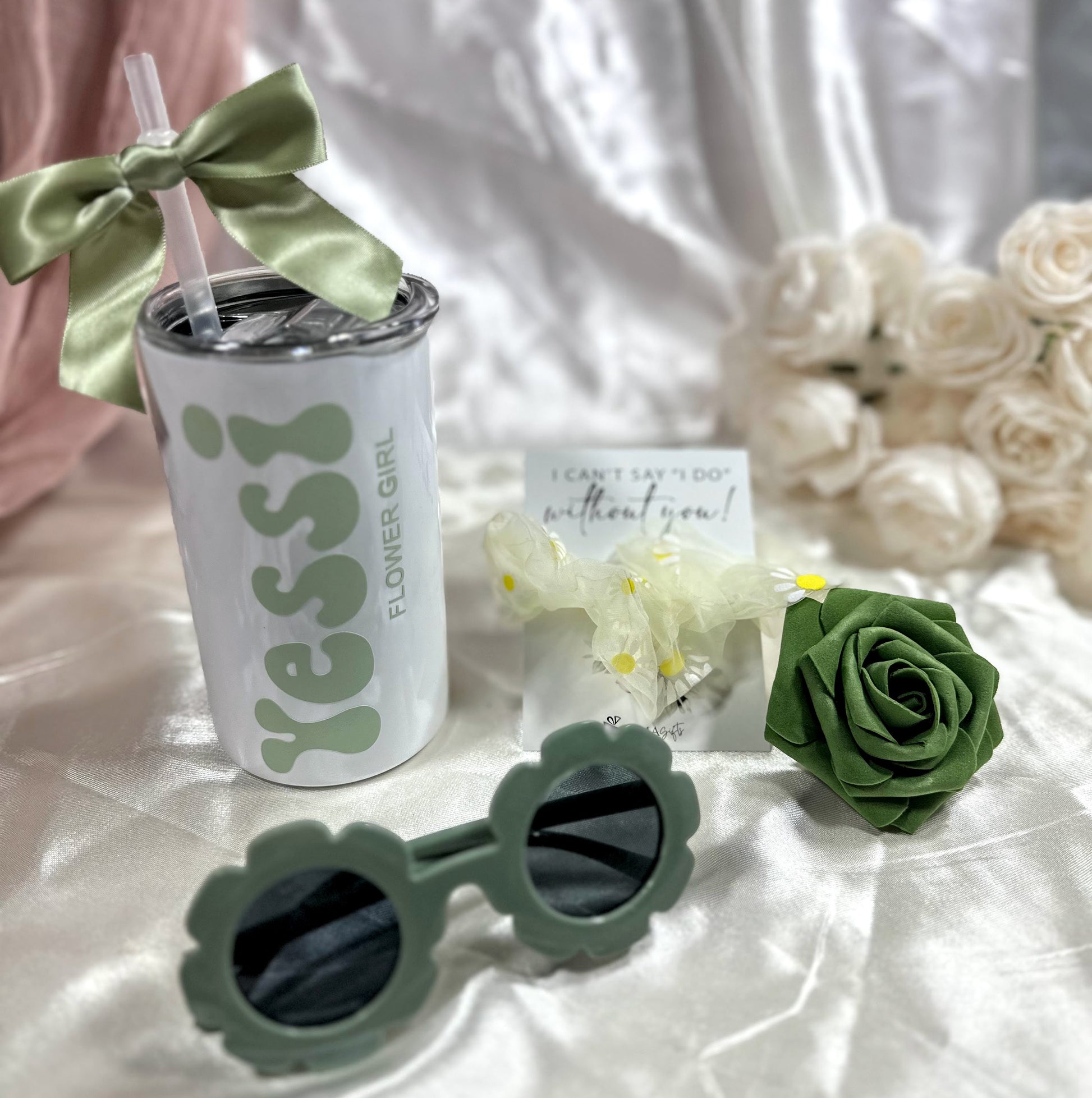 Flower Girl Proposal Box, Retro Flower Girl Gift Set, Flower Girl Sunglasses, Jr Bridesmaid Gift Set, Flower Girl Gift Box-FGGB008