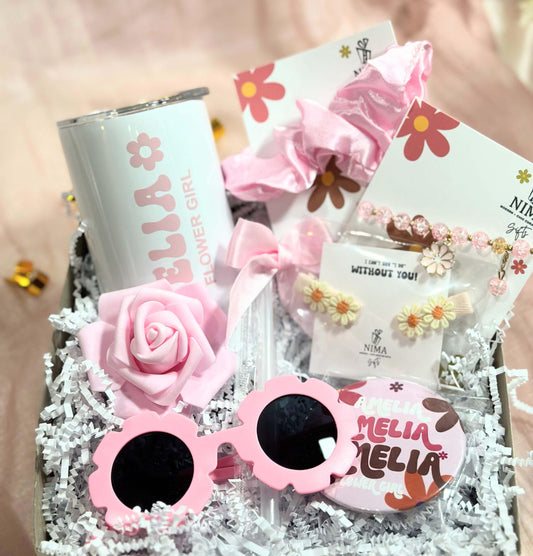Personalized Flower Girl Proposal Box or Gift Bag | Junior Bridesmaid Gift Set - FGGB009