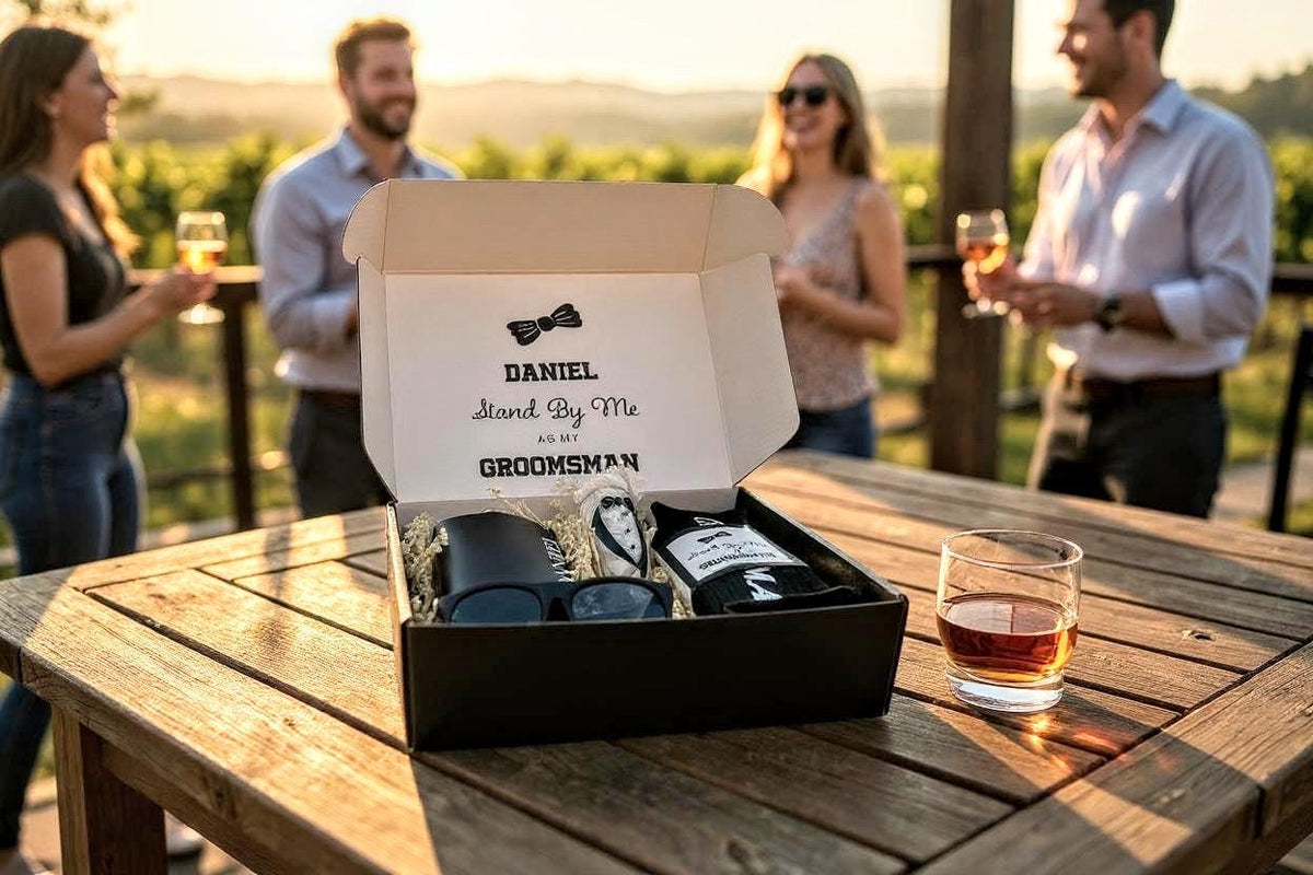 a personalized groomsman proposal gift box