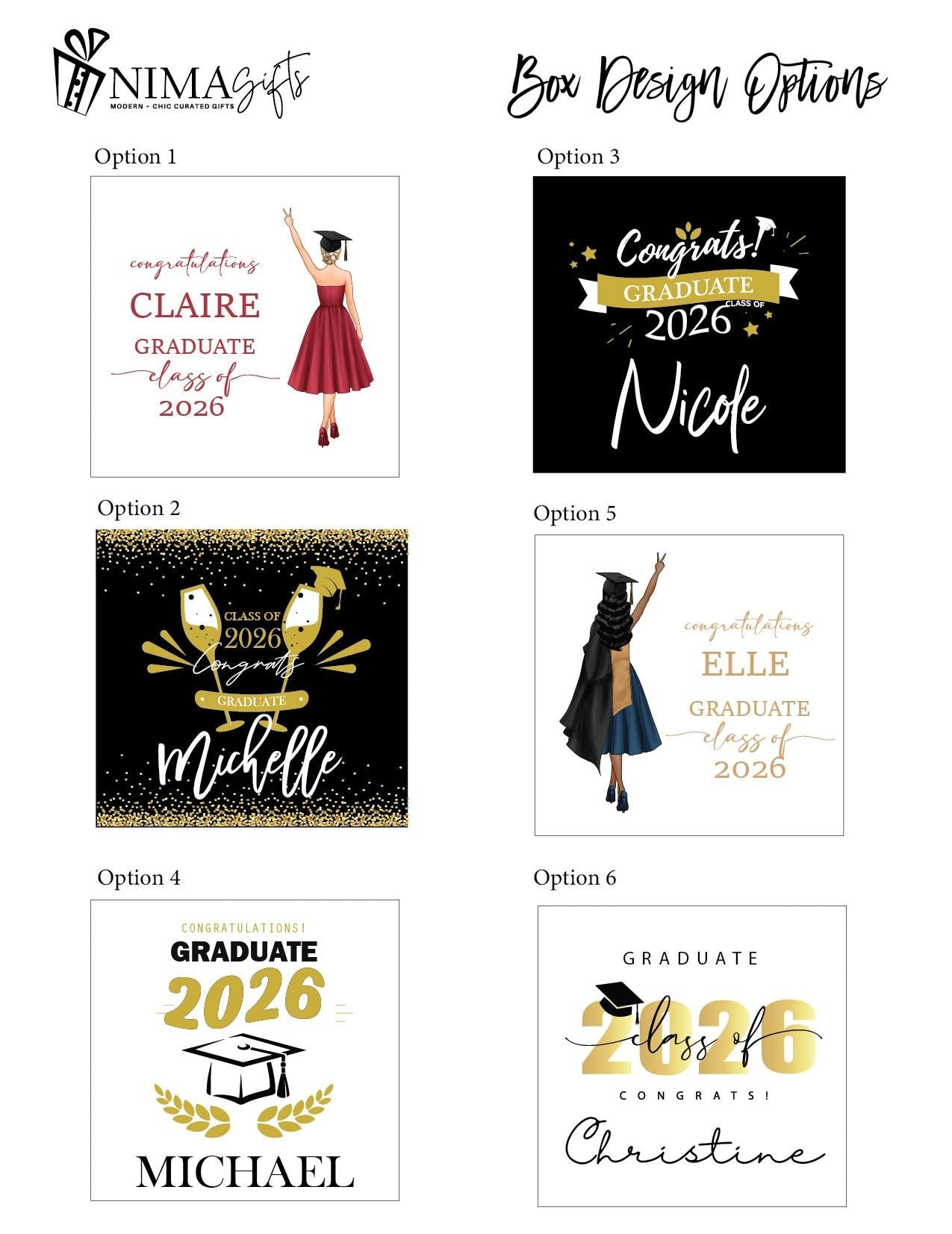 Graduation Gift Box for Her, Champagne Glass, Candle & Sleeping Mask