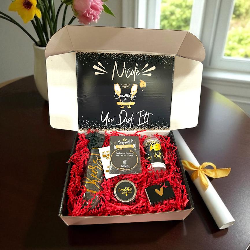 Personalized Graduation Gift Box for Her – College, Master’s & High School Grad Gift | Class of 2026 – GGB08