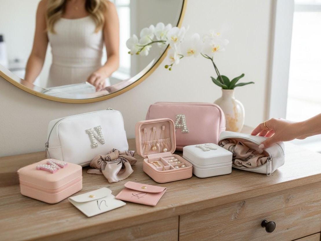 Personalized Travel Jewelry Box, Bridesmaid Gift