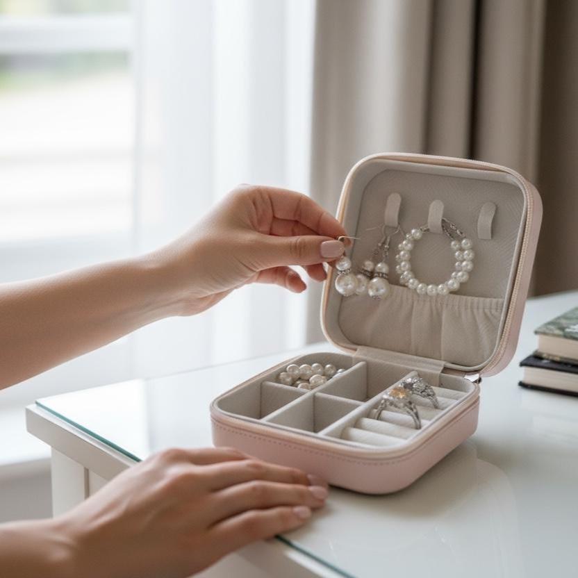 Personalized Travel Jewelry Box, Bridesmaid Gift