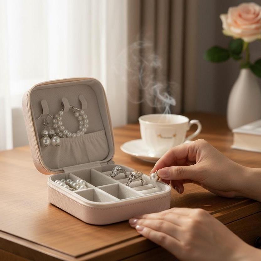 Personalized Travel Jewelry Box, Bridesmaid Gift