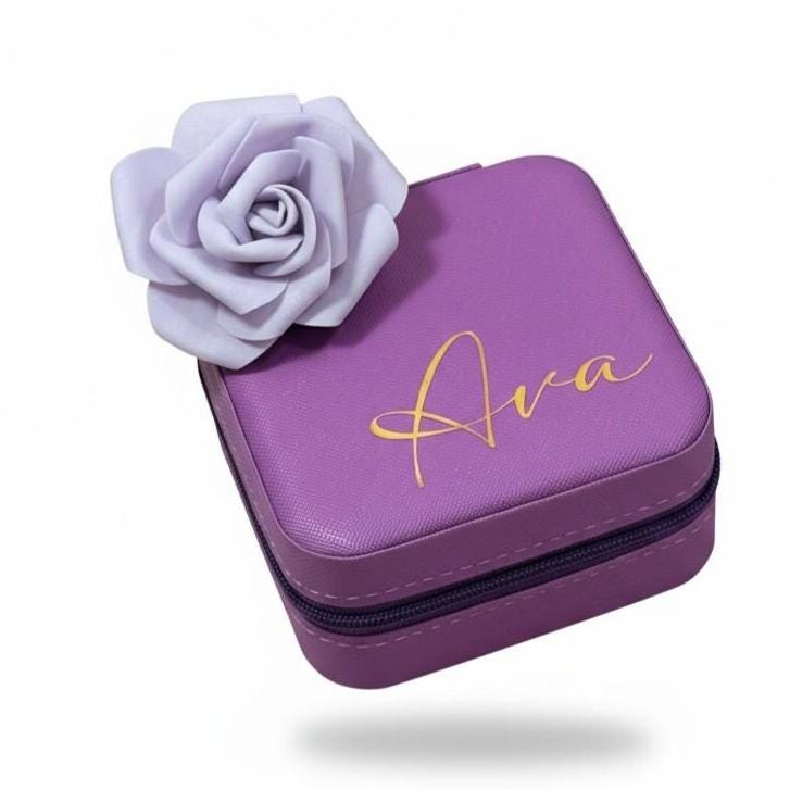 Personalized Travel Jewelry Box, Bridesmaid Gift