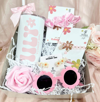Personalized Flower Girl Proposal Box or Gift Bag | Junior Bridesmaid Gift Set - FGGB009