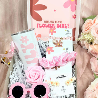 Personalized Flower Girl Proposal Box or Gift Bag | Junior Bridesmaid Gift Set - FGGB009