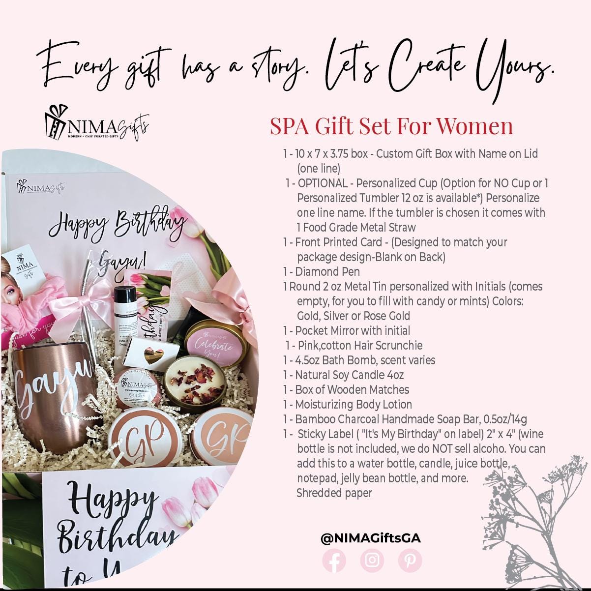 Birthday Gift Box for Best Friend, Personalized Spa Gift Set for Women, Custom 30th 40th 50th Birthday Gift for Her