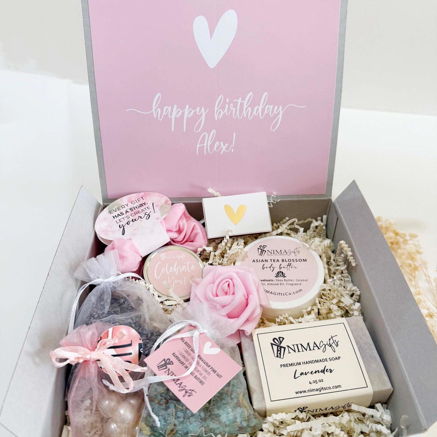 Birthday Gifts for Her, Friend Gift Box, Gifts for Women Birthday, Spa Gift Set, Birthday Gift Box, Personalized Best Friend Gift - MDGB002B