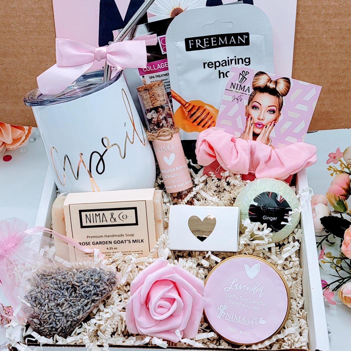 Birthday Gifts for Her, Friend Gift Box, Gifts for Women Birthday, Spa Gift Set, Birthday Gift Box, Personalized Best Friend Gift - MDGB002B