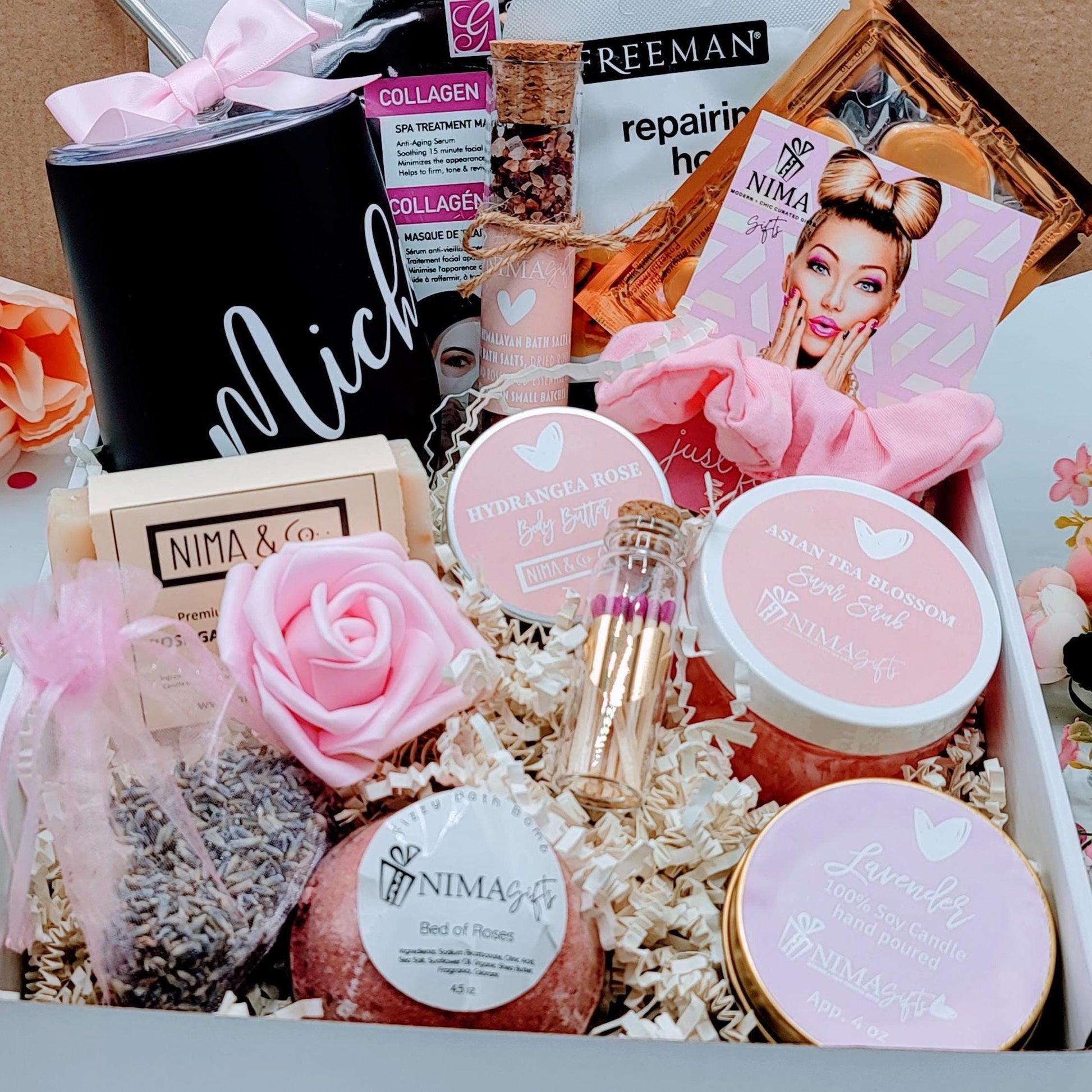 Birthday Gifts for Her, Friend Gift Box, Gifts for Women Birthday, Spa Gift Set, Birthday Gift Box, Personalized Best Friend Gift - MDGB002B