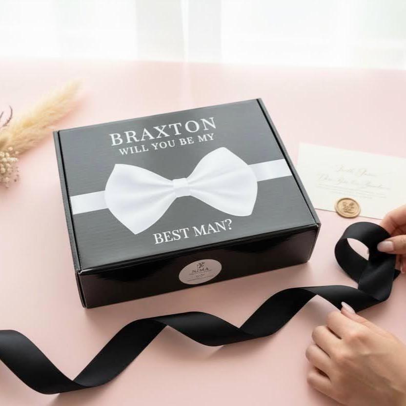 Will you be my groomsman? This personalized proposal box makes the perfect groomsmen gift or best man gift for your big day. GPGB017