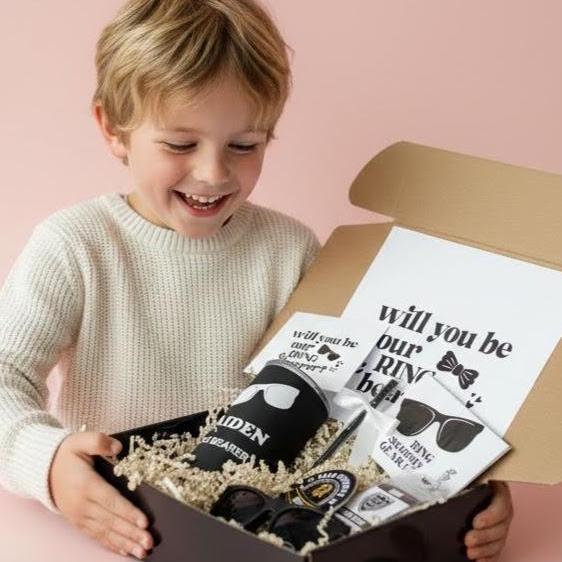 Personalized Ring Security Proposal Gift Box | Ring Bearer Gift Set with Tumbler, Badge & Sunglasses | NIMA Gifts - RBGB02