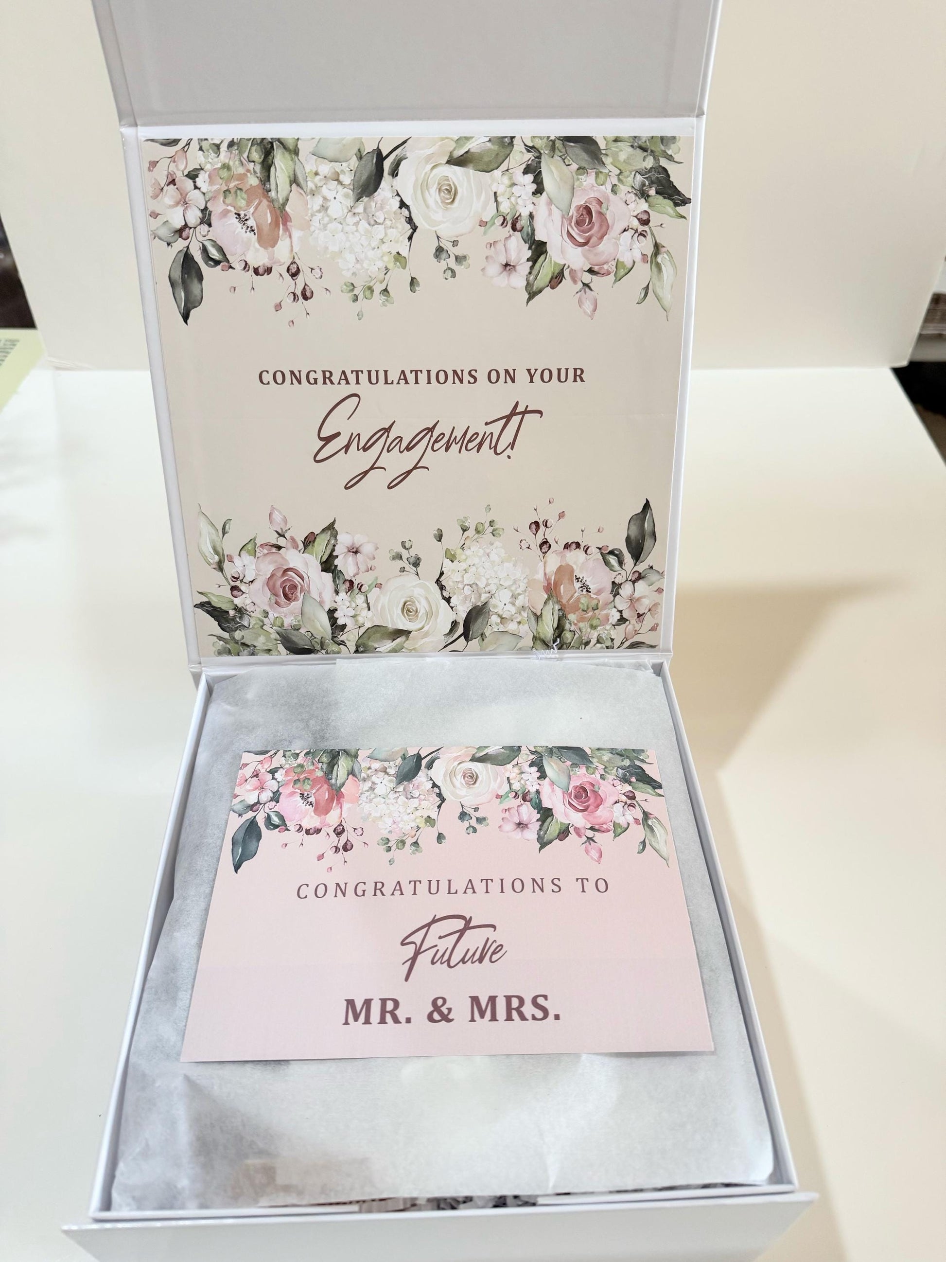 Engagement Gift for Couple, Personalized Engagement Gift Box, Mr and Mrs Gift Set, Custom Gift for Her and Him - EGFC03T