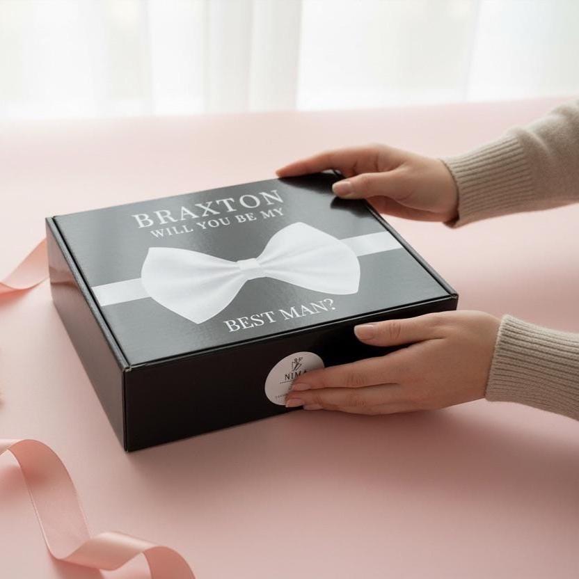 Will you be my groomsman? This personalized proposal box makes the perfect groomsmen gift or best man gift for your big day. GPGB017
