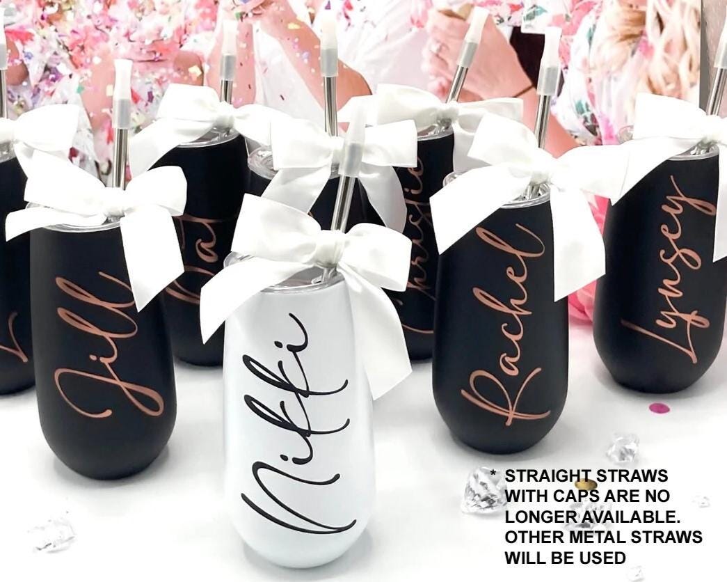 Personalized Bridesmaid Proposal Champagne Flute, Custom Stemless Tumbler for Bridal Party Gift