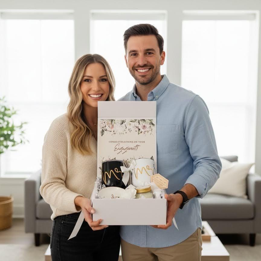 Personalized Engagement Gift Box for Couple | Mr & Mrs Keepsake Gift | NIMA Gifts