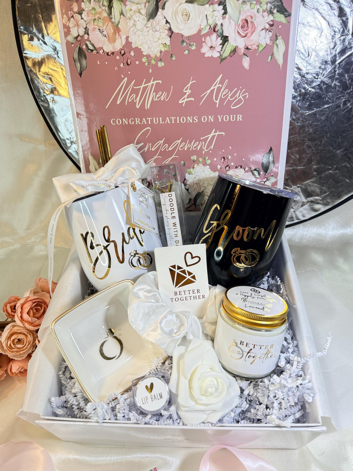 Personalized Engagement Gift Box for Couple | Mr & Mrs Keepsake Gift | NIMA Gifts