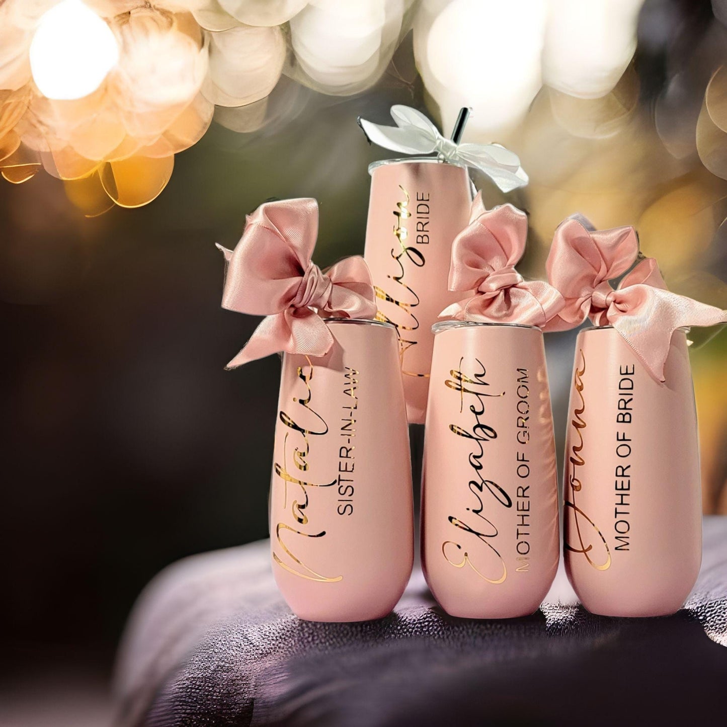 Personalized Bridesmaid Proposal Champagne Flute, Custom Stemless Tumbler for Bridal Party Gift