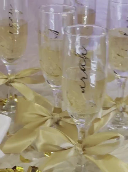 Bachelorette Party Gifts for Bridesmaids, Personalized Champagne Flutes, Girls Night, Wedding Drinking Favors - PSFG001