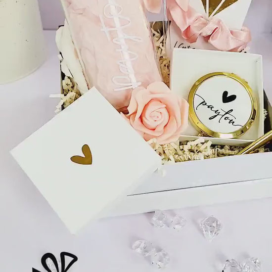 Personalized Bridesmaid Proposal Box | Will You Be My Bridesmaid Gift Set with Glass Tumbler | NIMA Gifts - BMPB041A