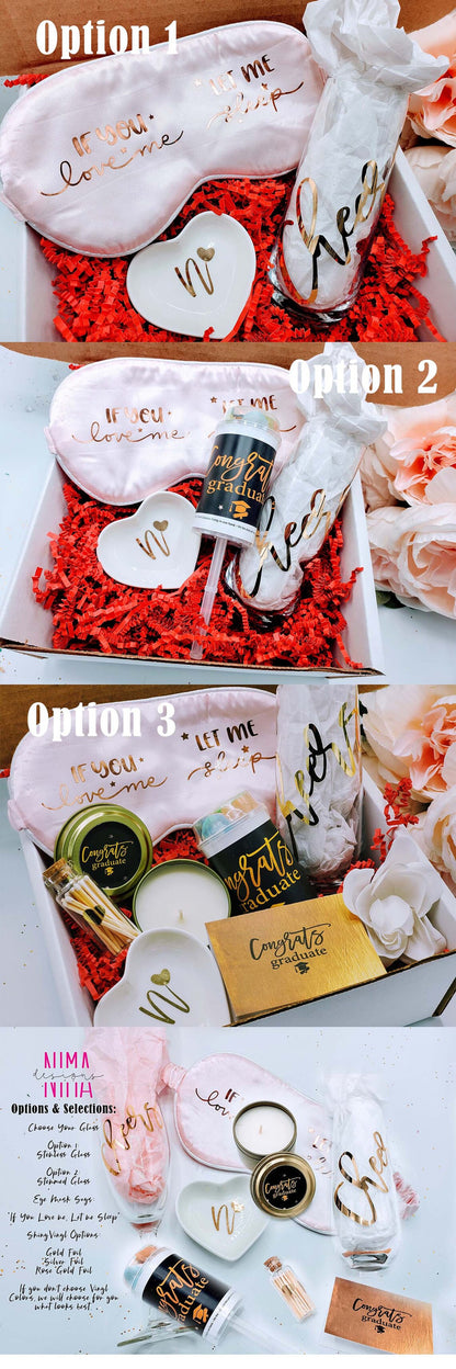 Graduation gift box for her with celebratory items, perfect for college or high school graduate, Class of 2025.