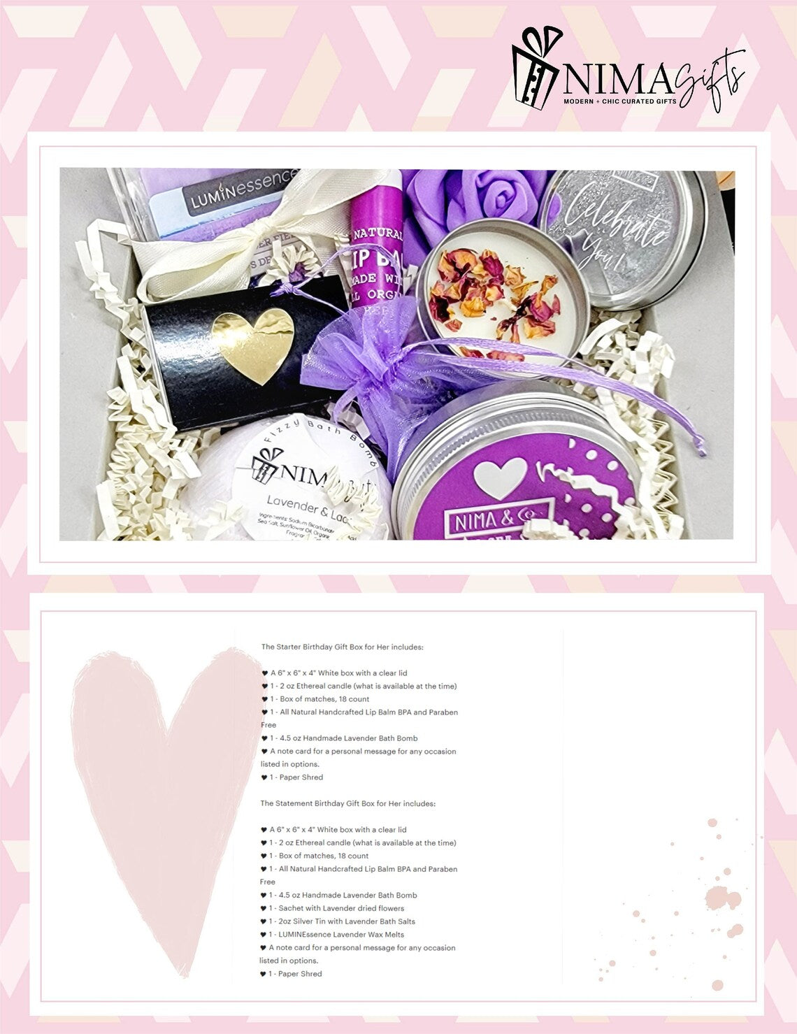 Purple Gift Box Self Care Gift for Friend Gift for Best Friend, Care Package for Women, Thinking of You Lavender Spa Gifts for Her -SGB022