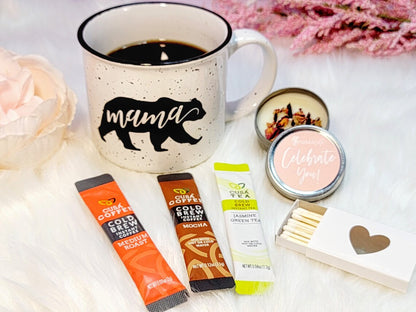 Tea lover gift box set for moms, featuring assorted teas and accessories, perfect for Mother's Day or birthdays.