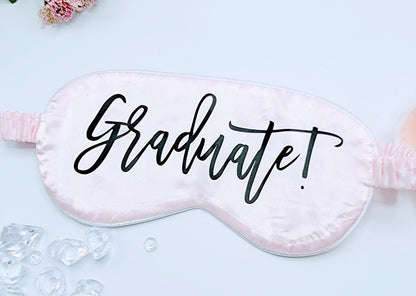 Personalized silky satin sleep mask with "Tired as A Mother" inscription, ideal as a custom mom gift for restful sleep.