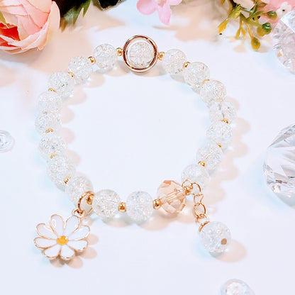Flower girl proposal bracelet by NIMA Gifts featuring crystal beads and a personalized monogram, perfect as a flower girl gift.