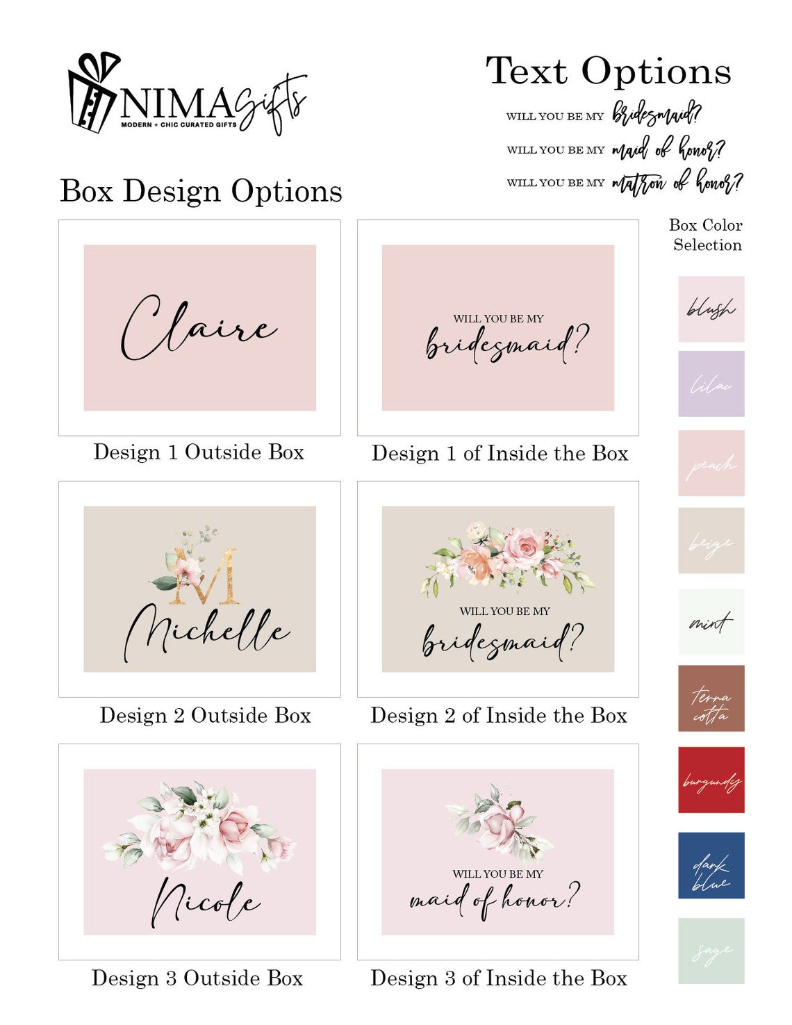 Bridesmaid Proposal Box Set for Sage Wedding, Will You Be My Bridesmaid Gift Box, I Can't Say I do Without You Bridesmaid Gift - BMPB045