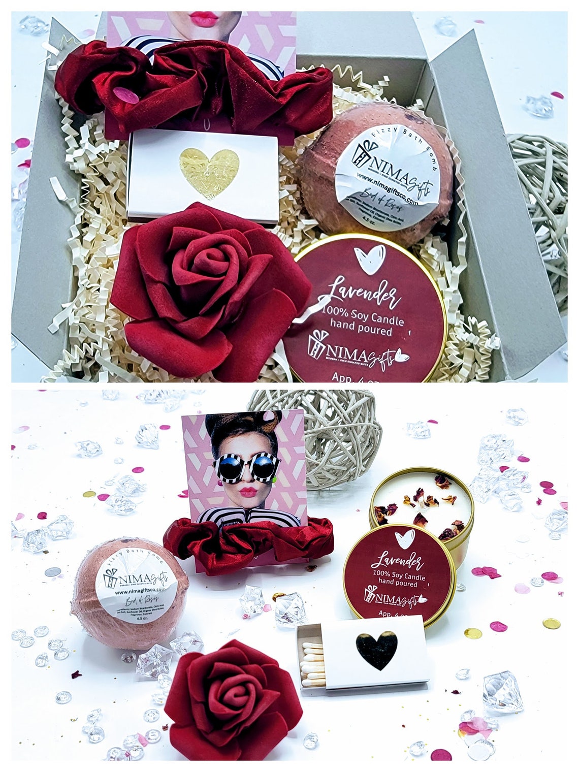 Happy Birthday Gift Box For Her, Personalized Birthday Box With Spa Gift Set For Women Custom Birthday Gifts For Mom BFF Best Friend-GFHB003