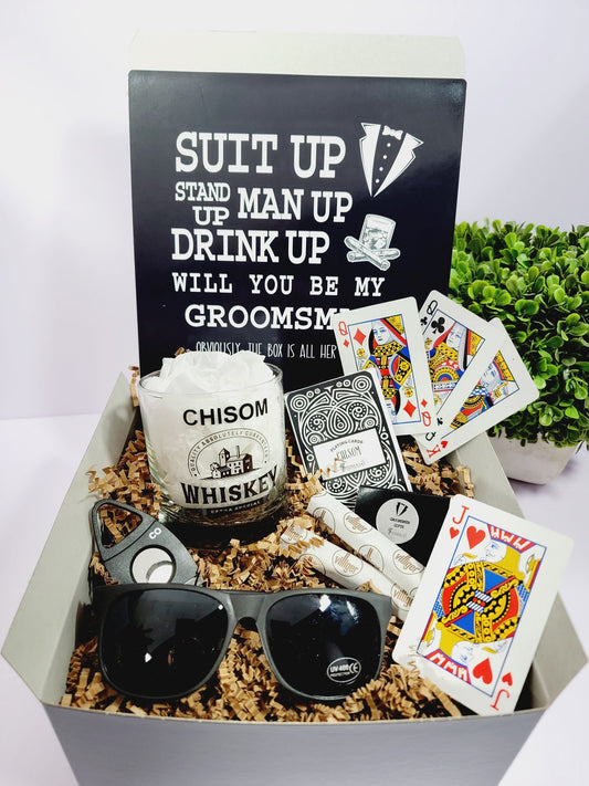 Groomsmen Proposal Gift Box, Personalized Will You Be My Groomsman Box, Asking Groomsmen, Best Man Proposal Box- GPGB016
