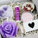 Purple self-care gift box with lavender spa items, including candles, skincare, and relaxing accessories for women.