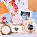 Pregnancy gift basket with postpartum care items and baby shower gifts, featuring relaxing products for new moms.